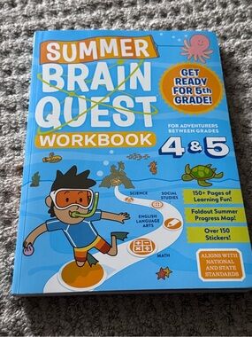 ☀️Summer Brain Quest Workbook for Grades 4 & 5 - Blue